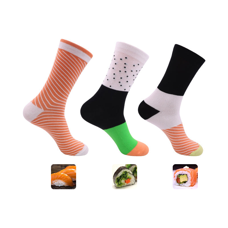 Sokker sett med sushi design i gaveeske