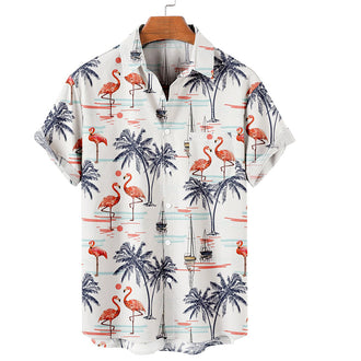 Flamingo skjorte med tropisk trykk