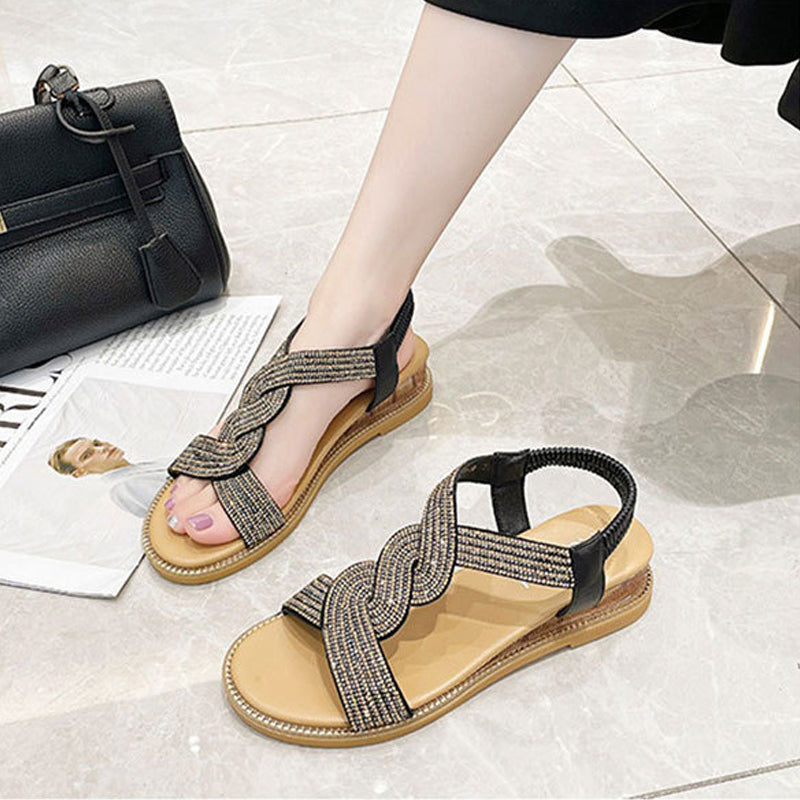 Anti-skli sandaler med myk såle med kilehæl
