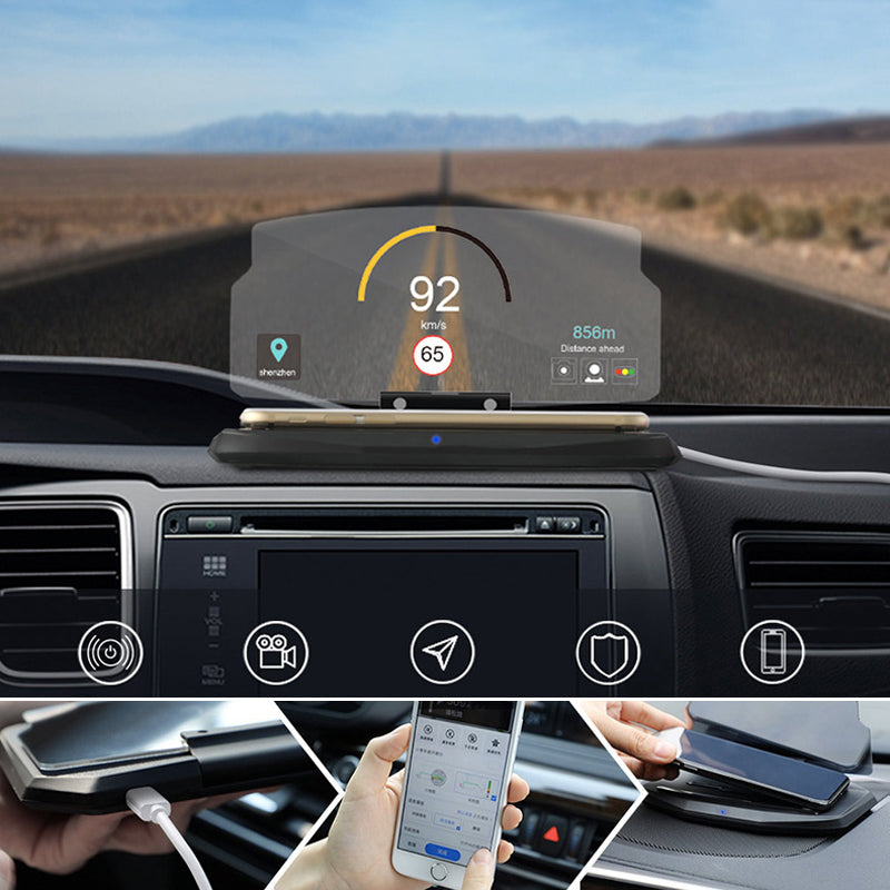 HUD navigasjonsprojektor med trådløs lading