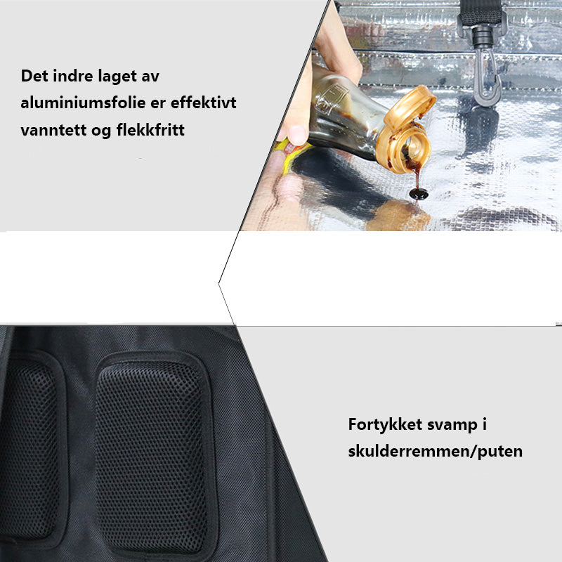 Vanntett oppbevaringspose for bakseter i bil