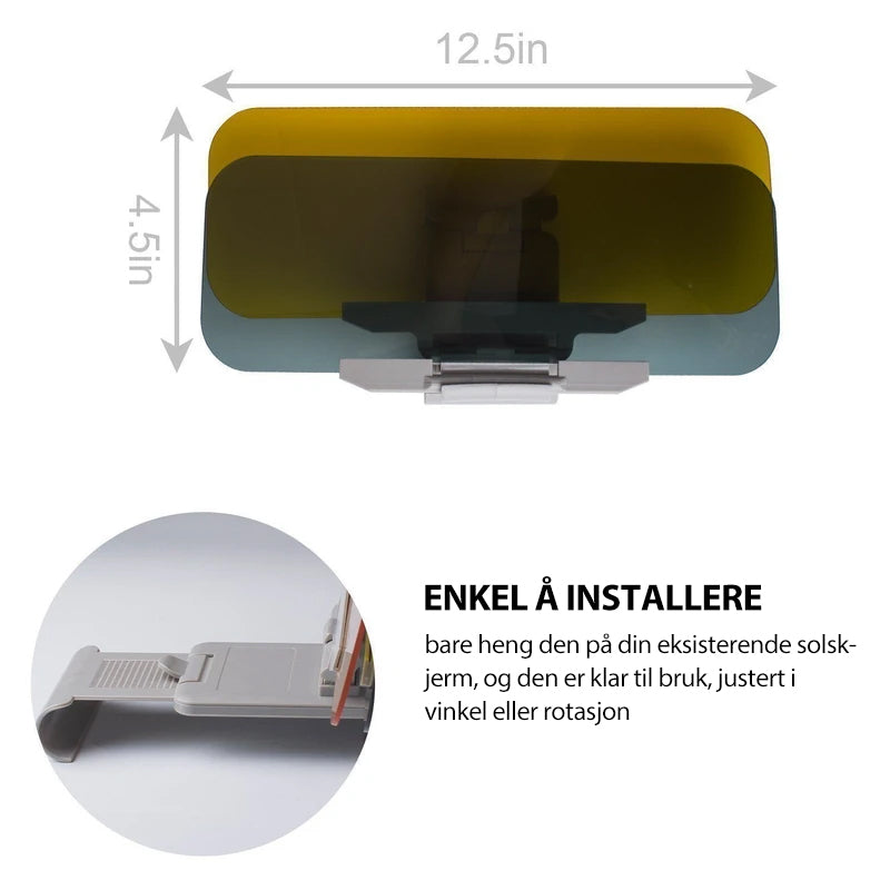 Dag- og natt-antirefleks bil frontrute visir