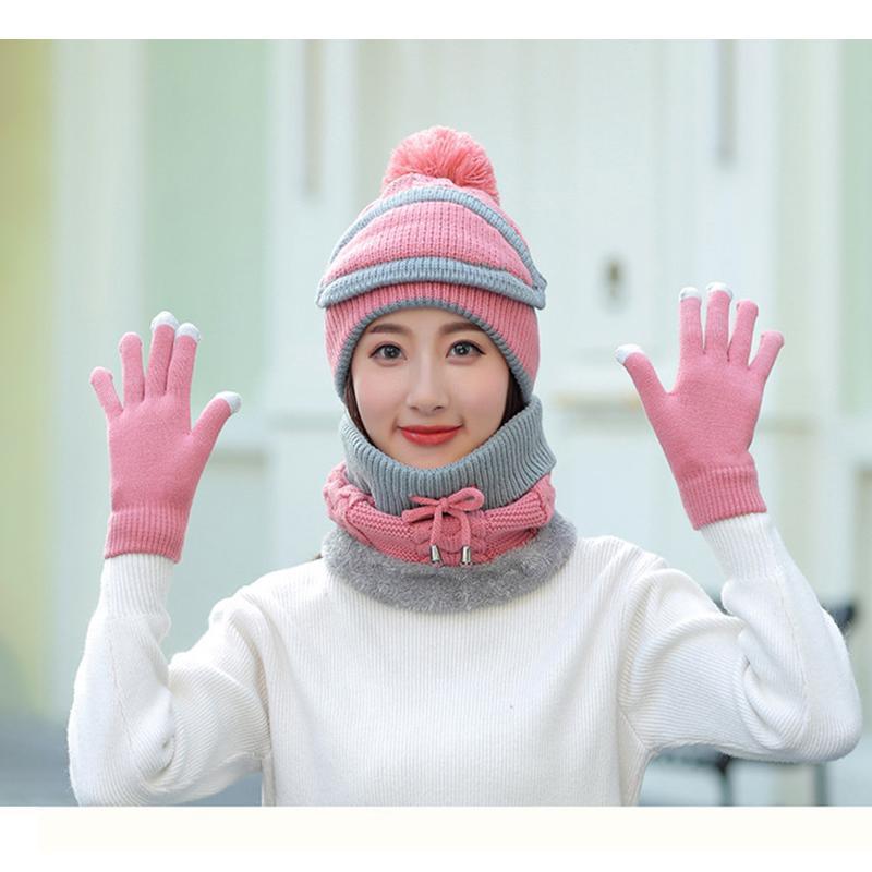 Vintersett for Kvinner inkludert maske, lue, hansker og hals