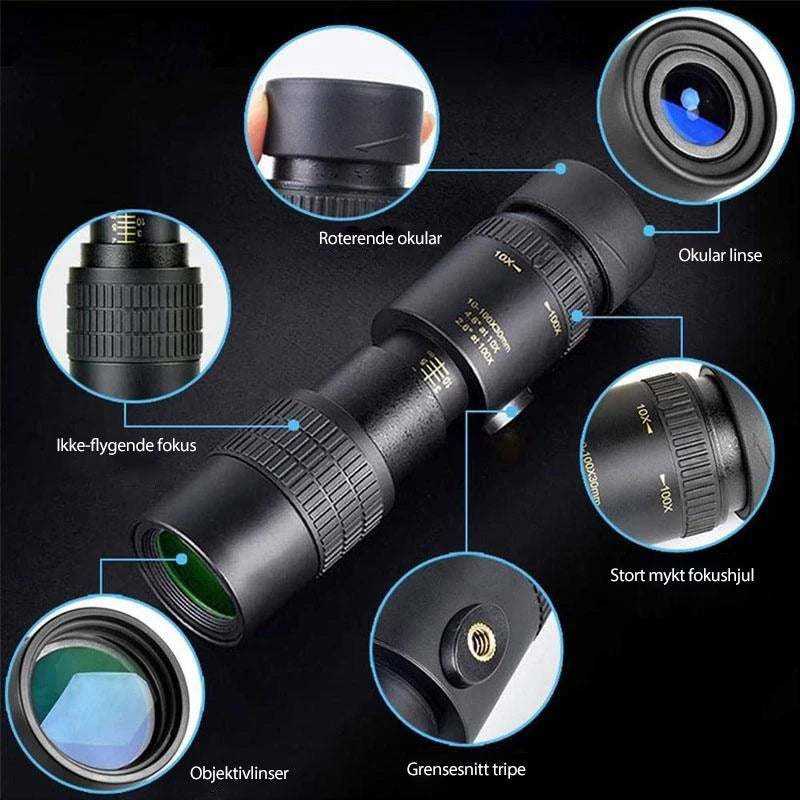 4K Super telephoto zoom monokulært teleskop