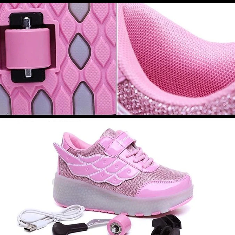 Two Wheels Lighted Roller Sneakers