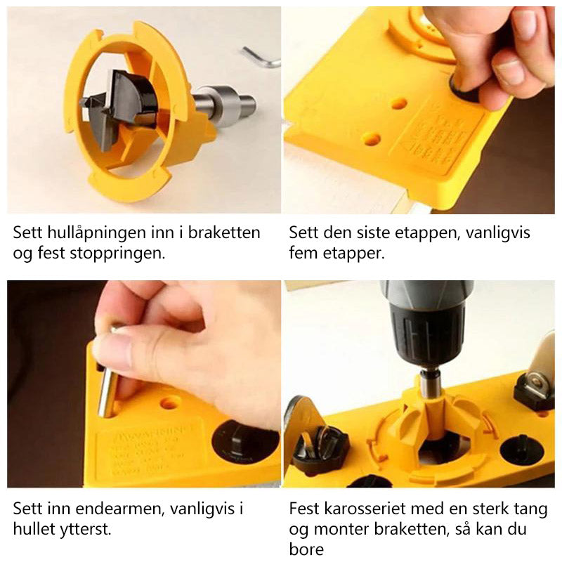 Trebearbeiding 35 mm hengsel hull jig guide