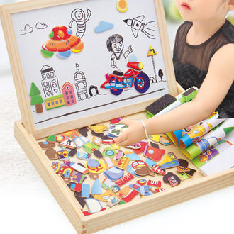 Magnetisk tegnebrett for dyrepuslespill