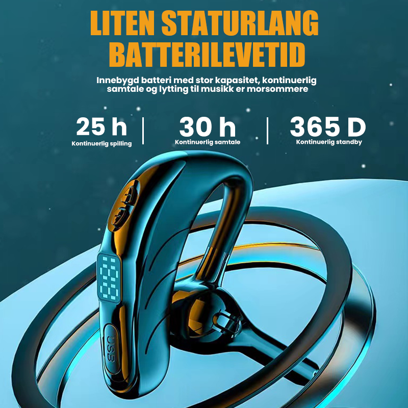 Det nye X13 trådløse Bluetooth-headsettet med strømskjerm