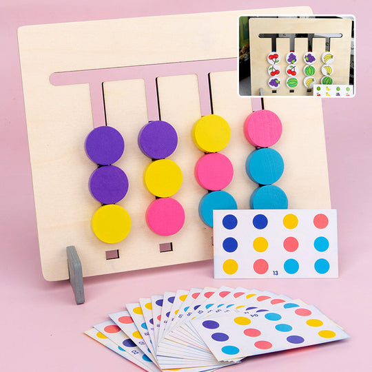 Tre 2-sidig skyve logikk puslespill