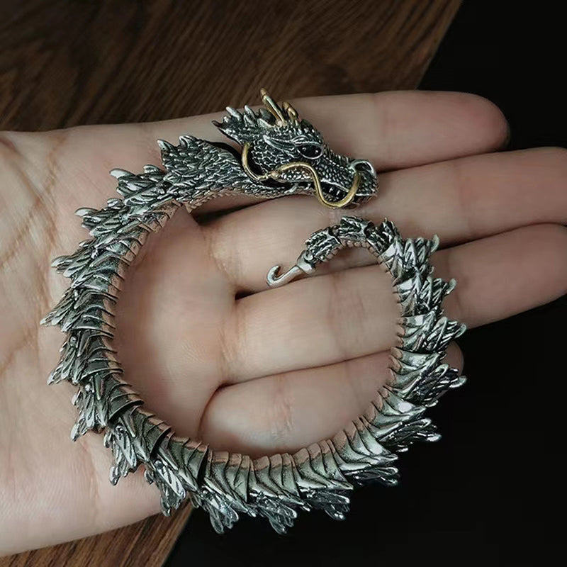 Sølv håndlaget Dragon Chain Armbånd