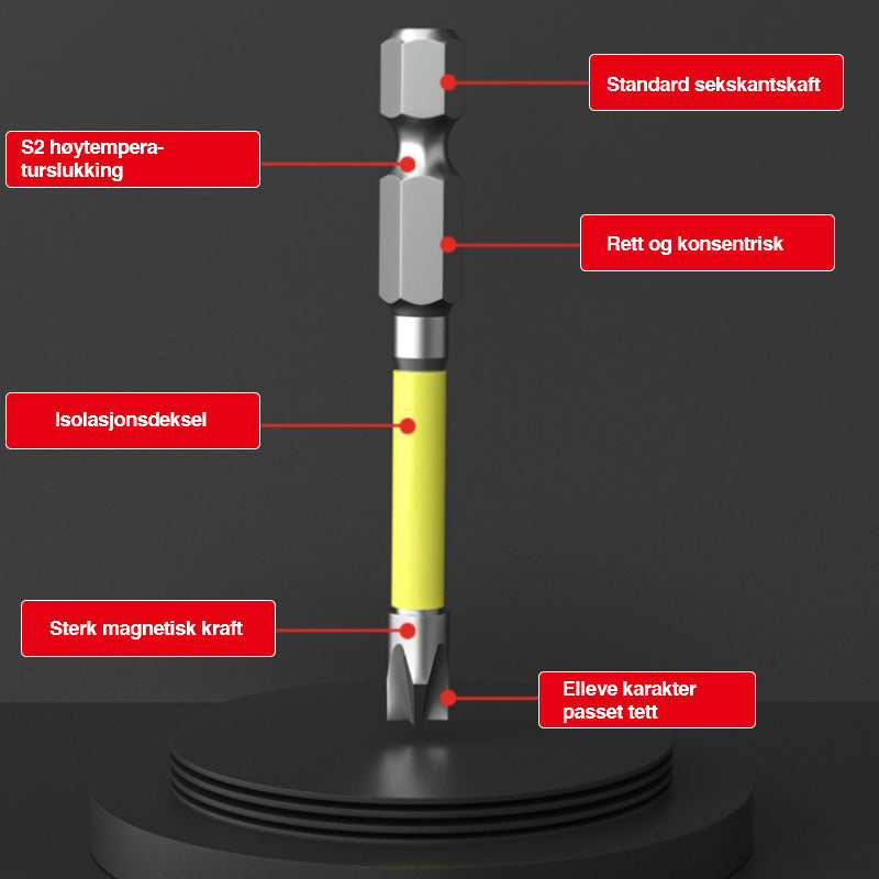 Kryss og slissede skrutrekkerbits for elektrikere