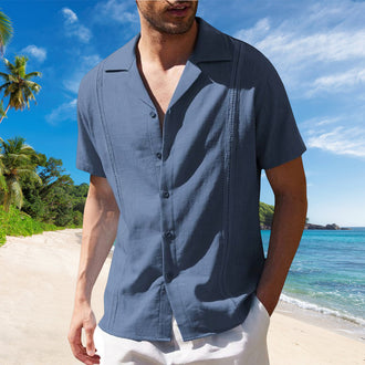 Ensfarget skjorte for menn