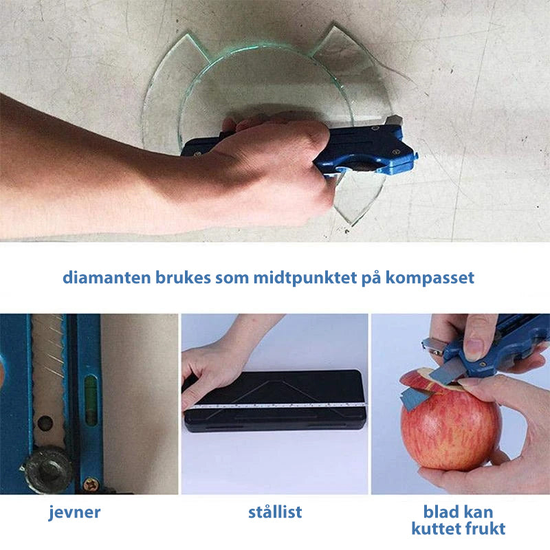 Multifunksjonell glassskjærer