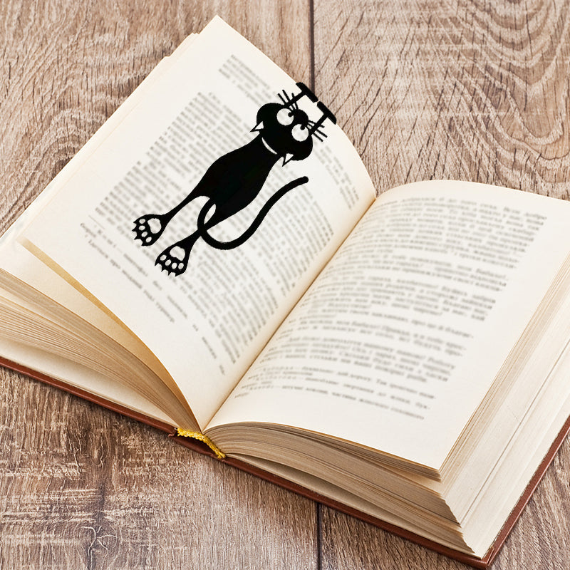 Cutout Black Kitten Bookmark