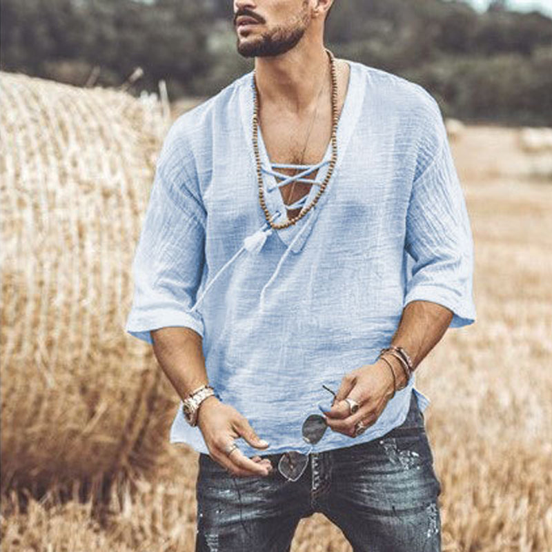 Summer Men Casual  Cotton Shirts