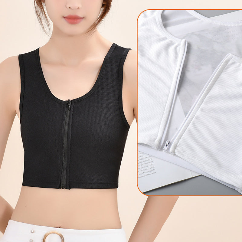 Tynn frontglidelås bustier tank top