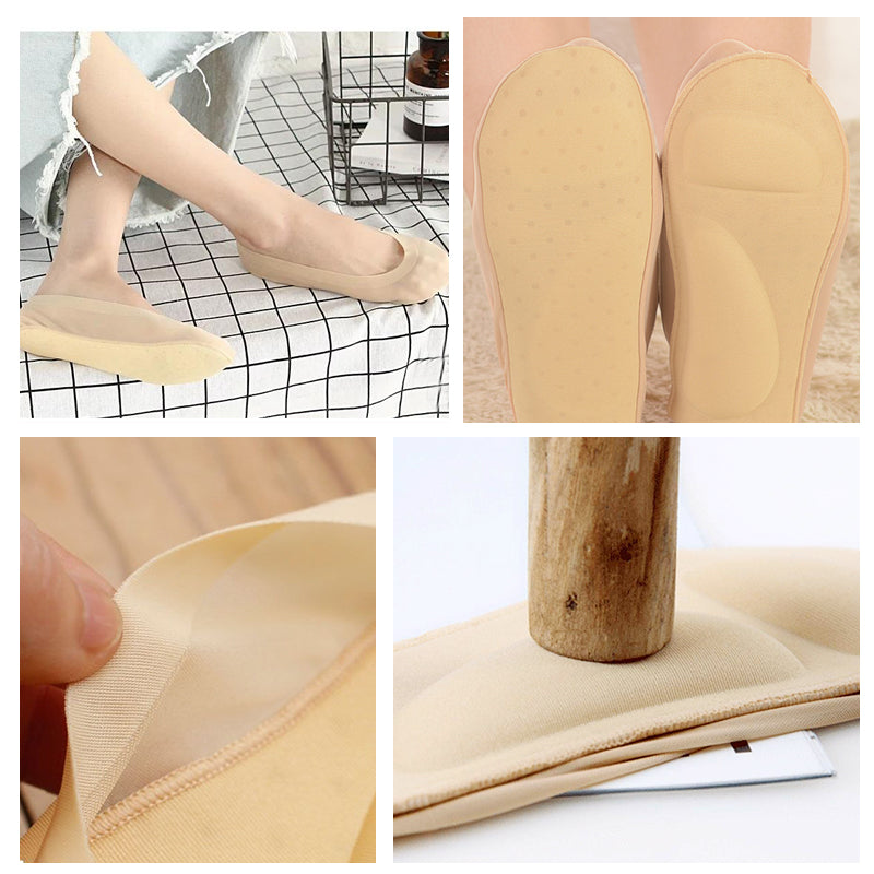 3D fotmassasje polstrede usynlige sokker til damer