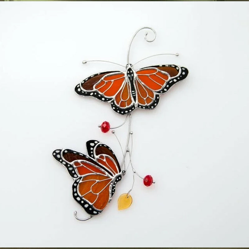 Farget Monarch Butterfly Glass Vindu Dekor