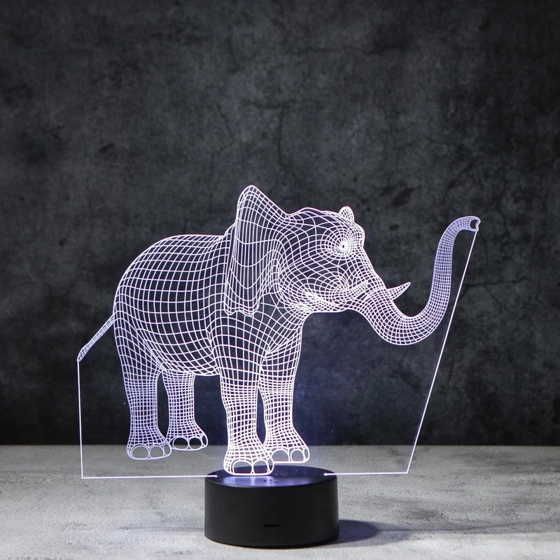Elefant 3D Illusjonslampe