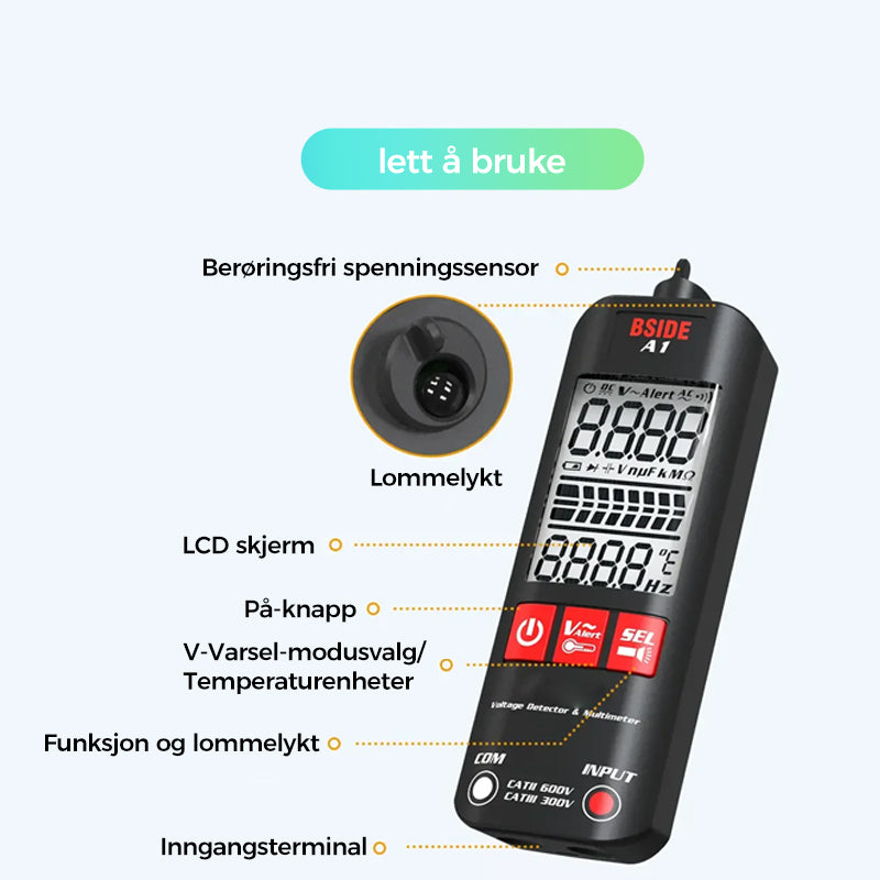 A1 Helautomatisk Anti-Burn Intelligent Digital Multimeter