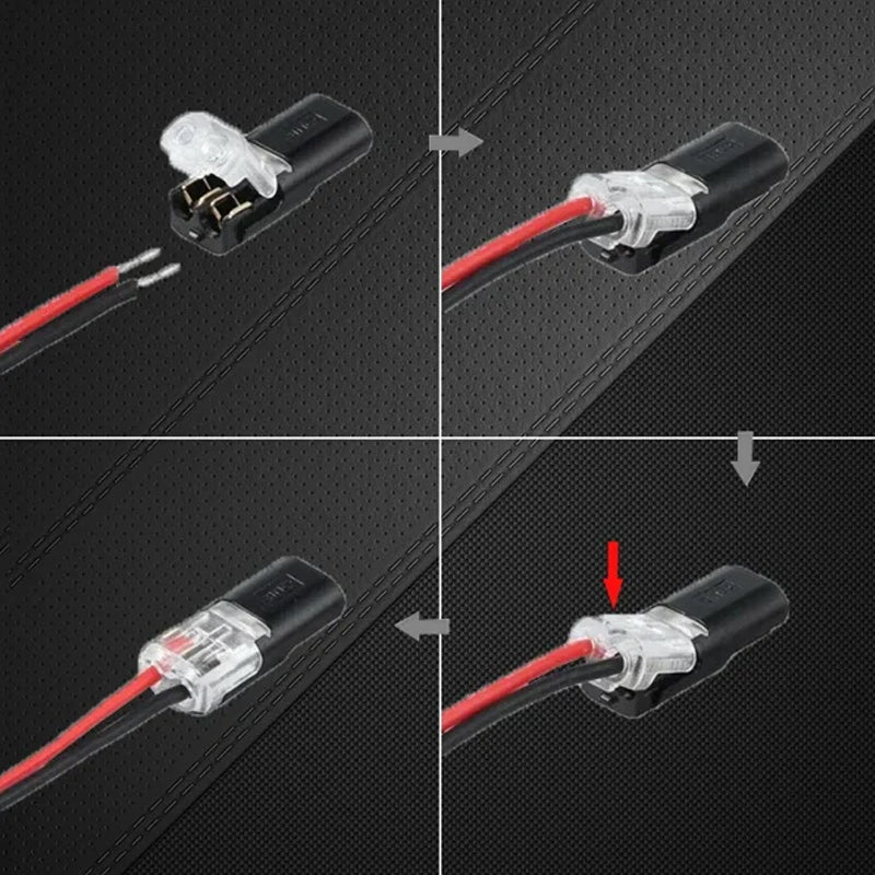 Dobbel-leder plug-in-kontakt med låsespenne