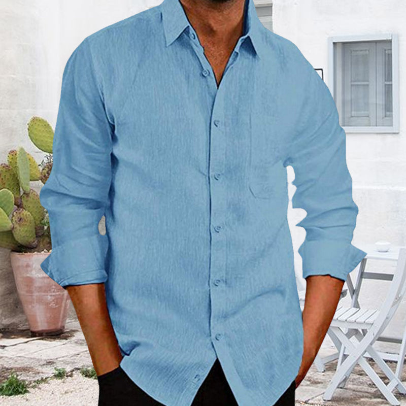 Ensfarget skjorte for menn