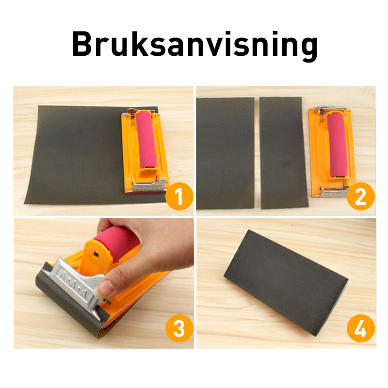 Håndsliper med svamphåndtak. Perfekt for 9 x 3,6 tommers sandpapir