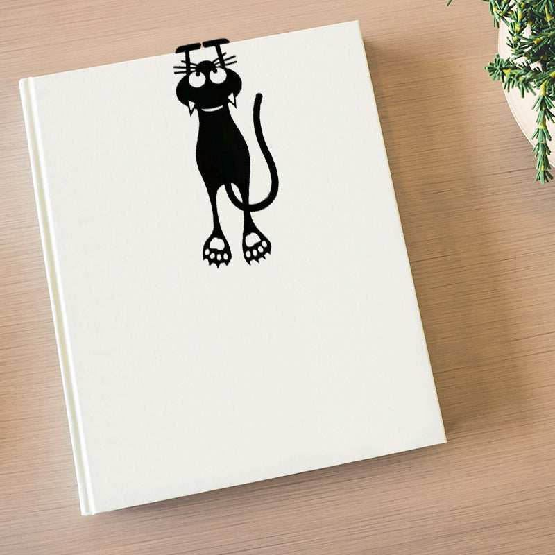 Cutout Black Kitten Bookmark