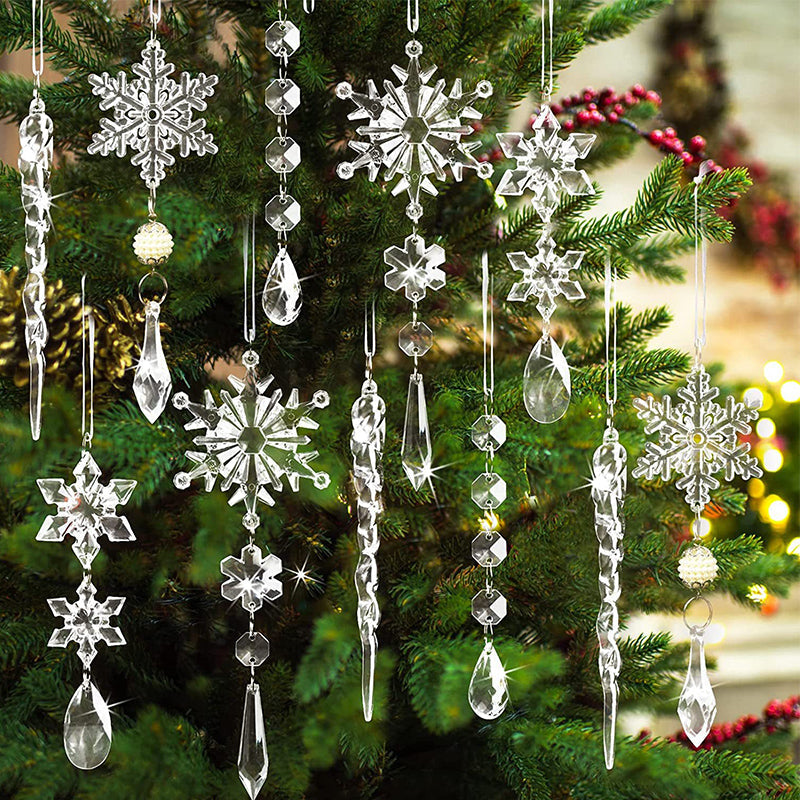 Krystall Christmas Snowflake Ornamenter
