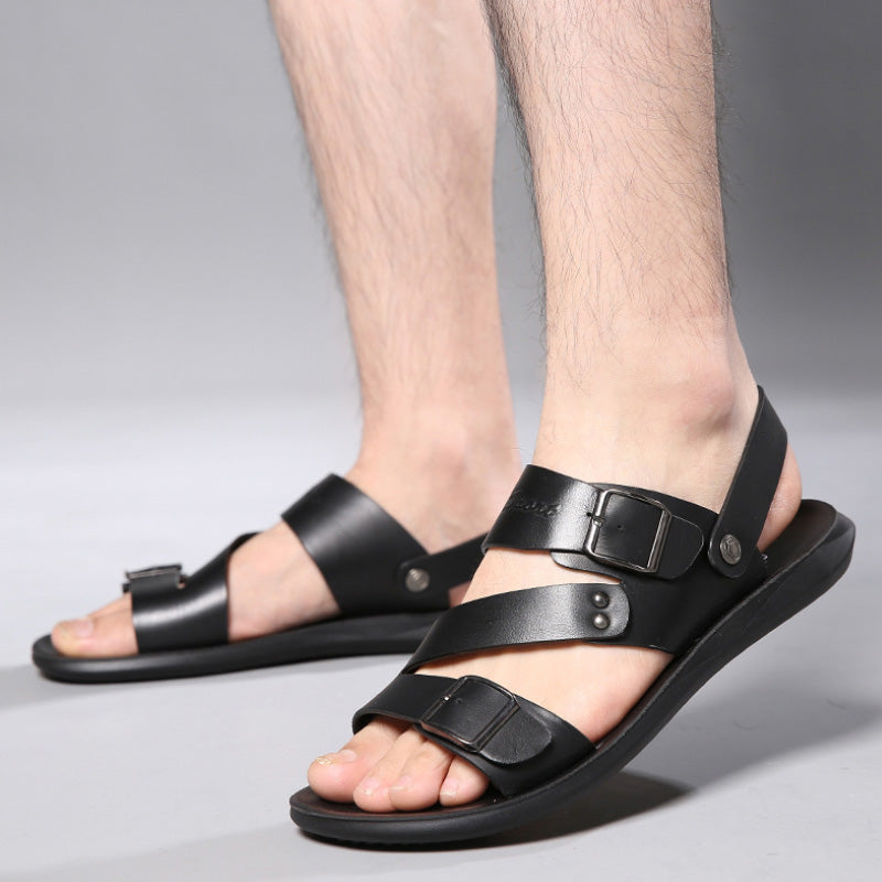 Ekte skinn sandaler for menn