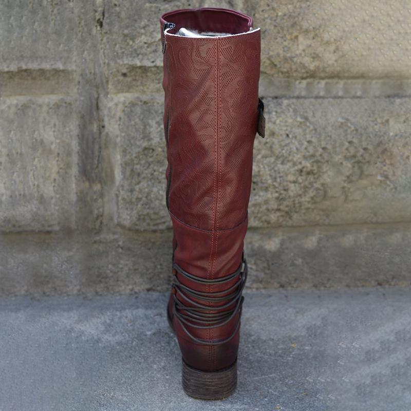 Høyhælte støvletter med glidelås for kvinner