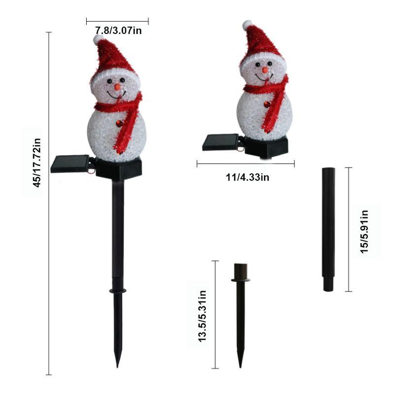 Vanntett Solar Snowman lampe