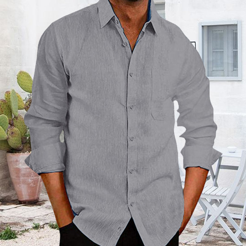 Ensfarget skjorte for menn