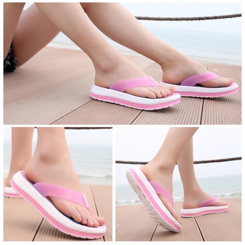 Myke regnbue flip-flop sandaler for kvinner