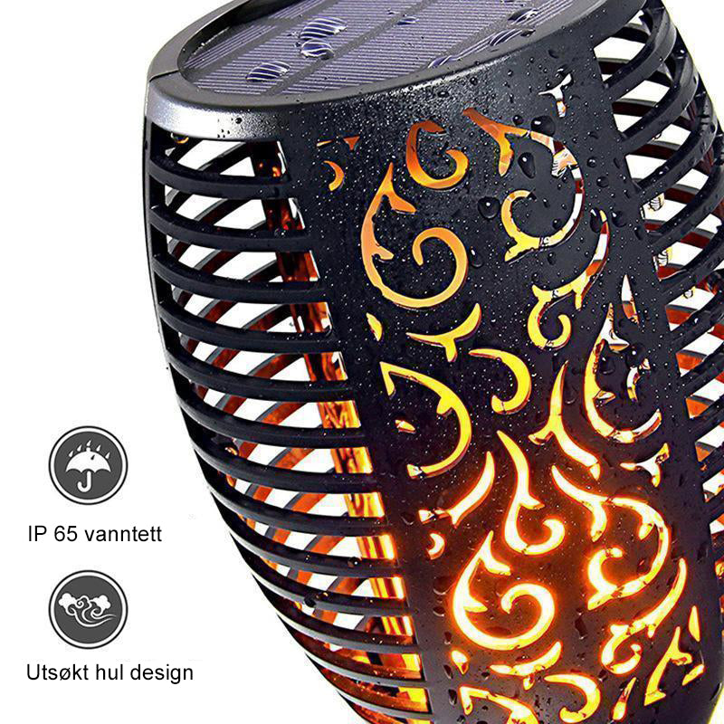 LED soldrevet stilykt,  lampe av lys dansende flamme（👉👉Kjøp 2, -10%）