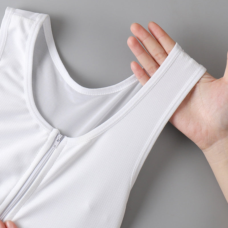Tynn frontglidelås bustier tank top