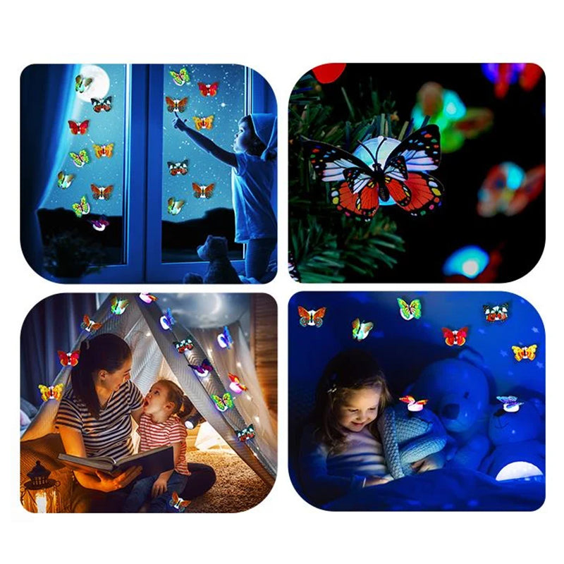 3D LED sommerfugldekorasjon nattlys