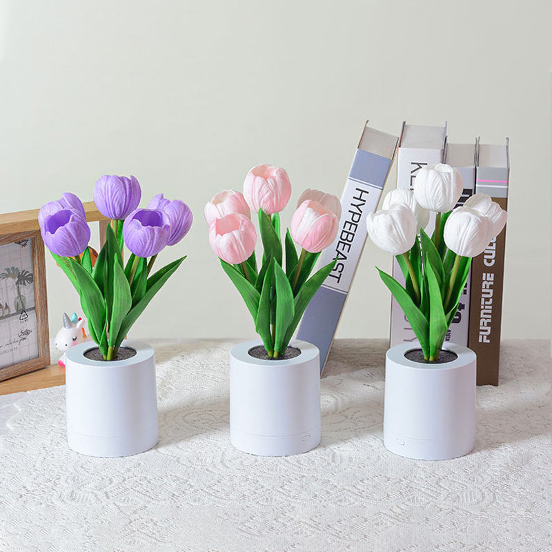 LED oppladbart tulipan nattlys