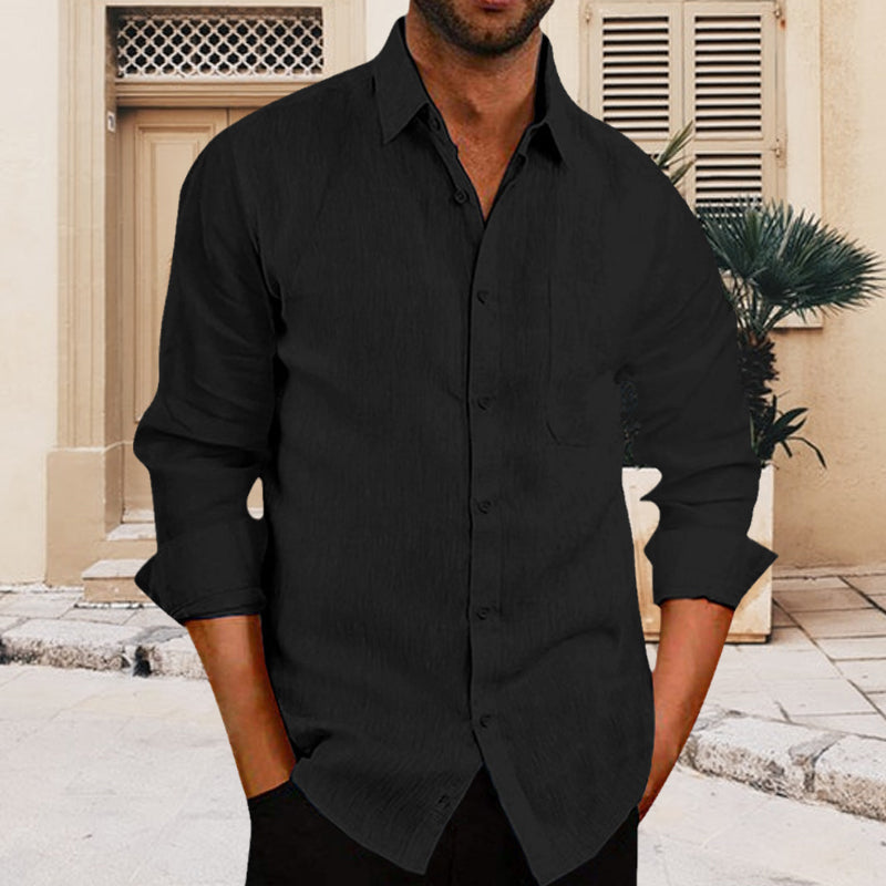 Ensfarget skjorte for menn