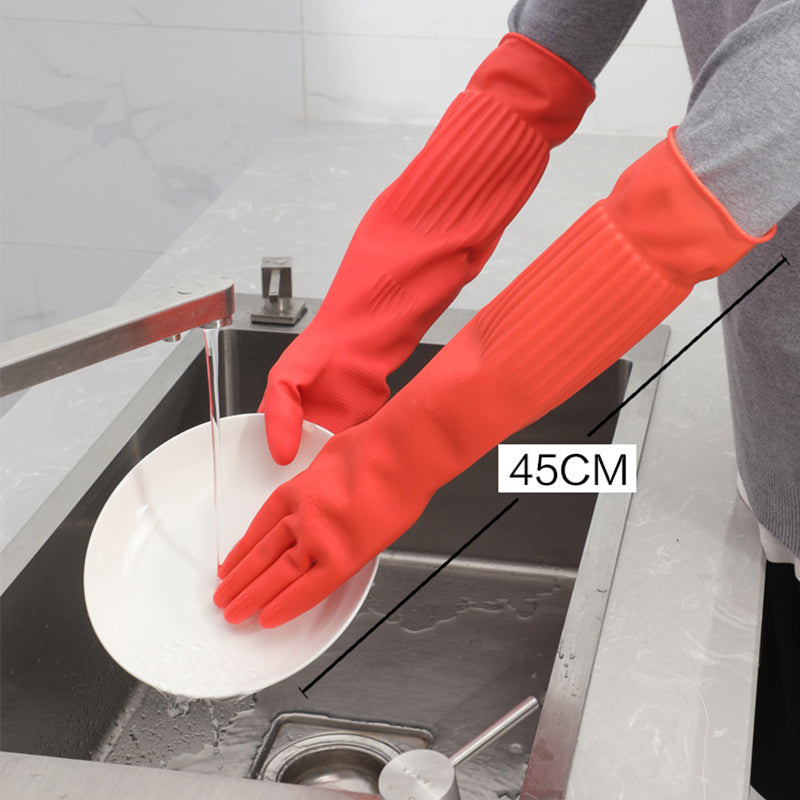 Thickened and Lengthened Latex Dishwashing Gloves