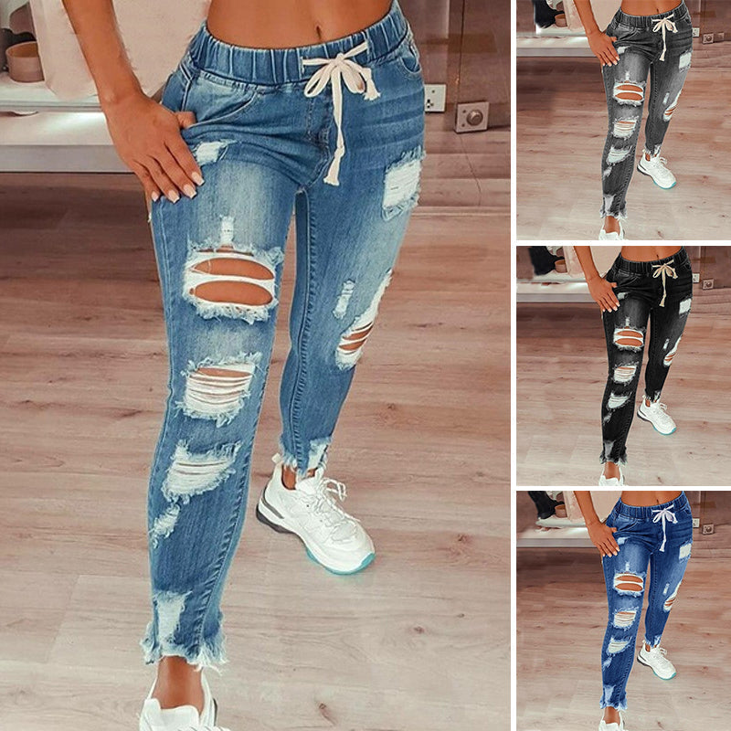 Jeans med høy stretch for kvinner