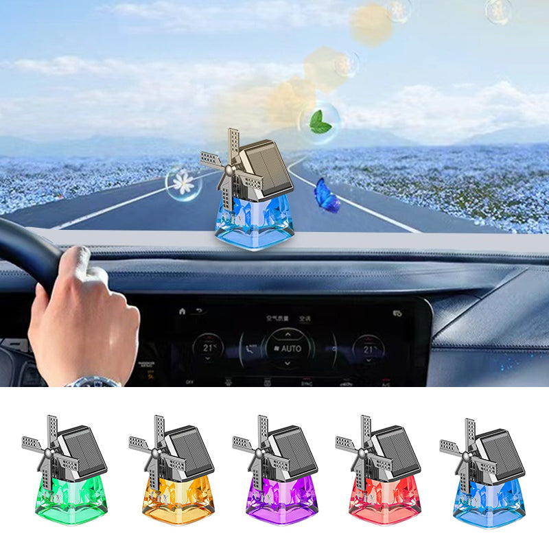 Vindmølle Solenergi Roterende Aromaterapi Bil Air Freshener