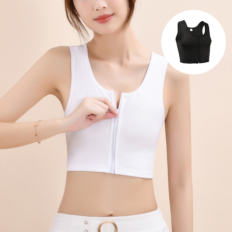 Tynn frontglidelås bustier tank top