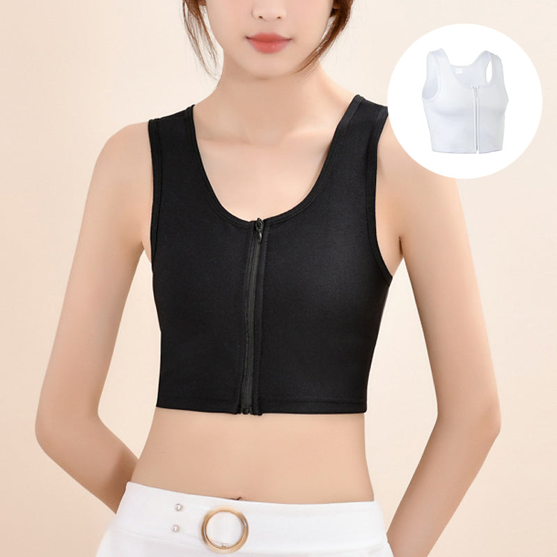 Tynn frontglidelås bustier tank top