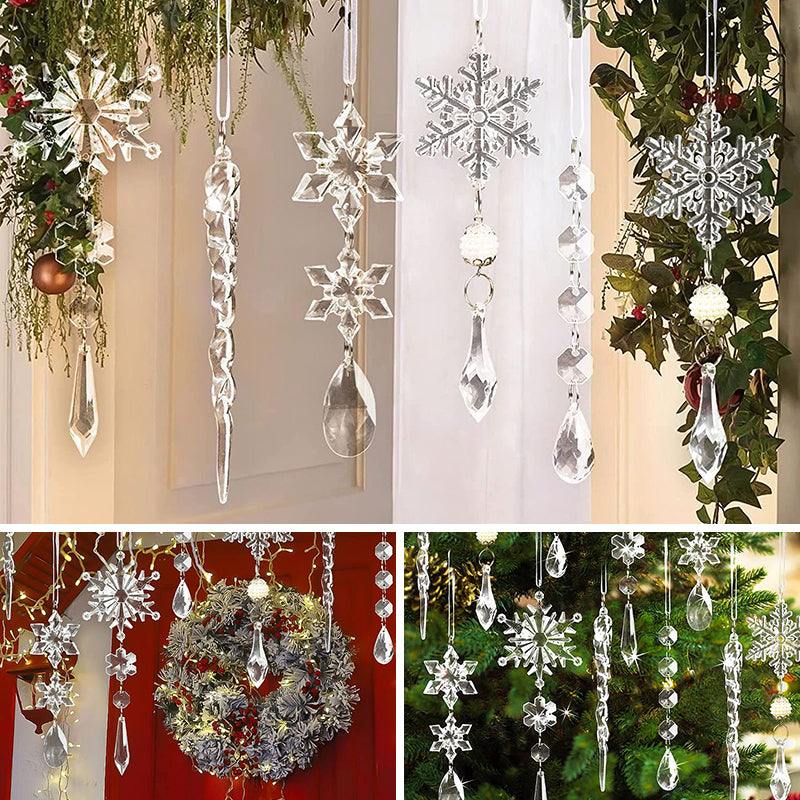 Krystall Christmas Snowflake Ornamenter