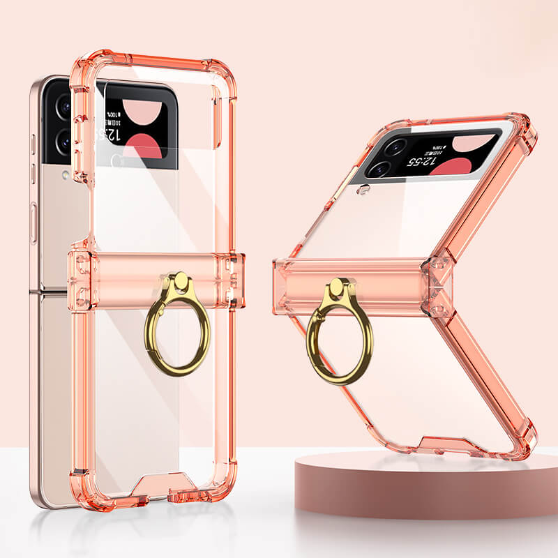 Mykt gjennomsiktig deksel med ring til Samsung Galaxy Z Flip4