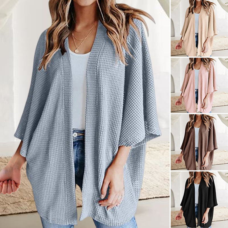 Strikket cardigan med 3/4 ermer