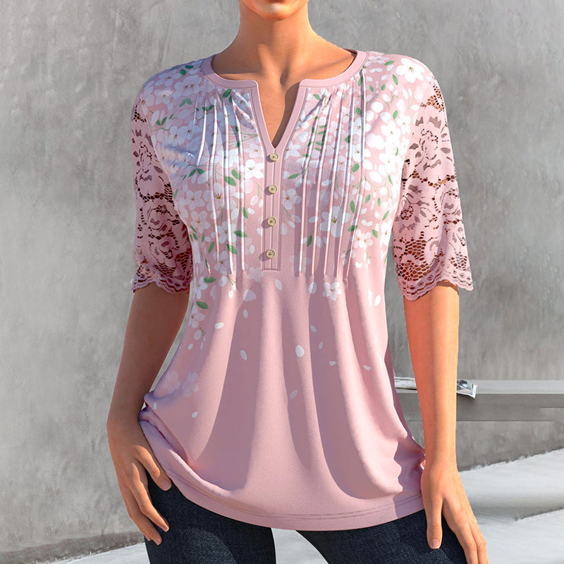 Elegant Bluse med trykk