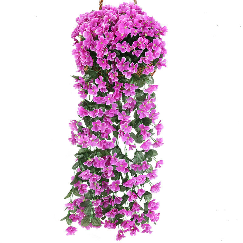 Simulation purple hanging basket