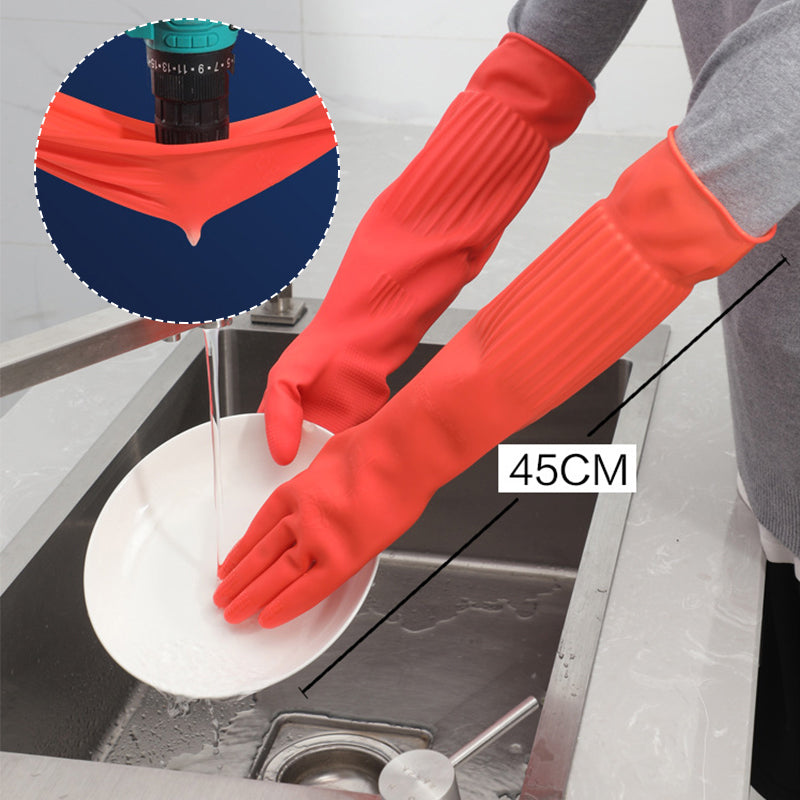 Thickened and Lengthened Latex Dishwashing Gloves